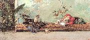 Marsal, Mariano Fortuny y The Artist's Children in the Japanese Salon oil painting on canvas